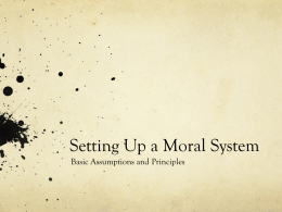 Setting Up a Moral System