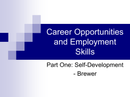 Career Opportunities and Employment Skills