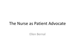 The Nurse as Patient Advocate