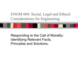MEM 604: Social, Legal and Ethical Considerations for Engineering