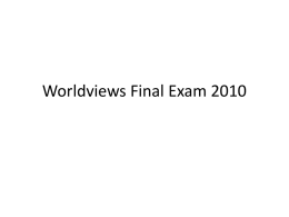 Final Exam Review - East Richland Christian Schools
