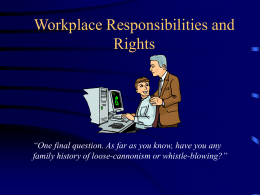 Workplace Responsibilities and Rights