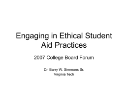 Engaging in Ethical Student Aid Practices