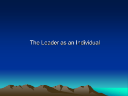 The Leader as an Individual