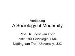 Vorlesung A Sociology of Modernity