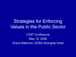 Strategies for Enforcing Values in the Public Sector