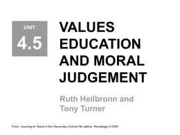 Values education and moral judgement