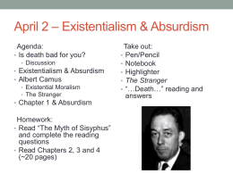 April 2 – Existentialism