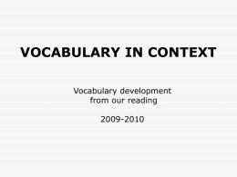 vocabulary in context - Mira Costa High School
