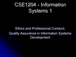 Ethics - Information Management and Systems