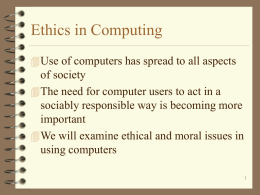 Ethics in Computing - Computer and Information Sciences