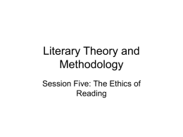 Literary Theory and Methodology