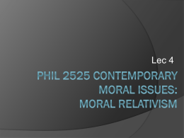 PHIL 2525 Contemporary Moral Issues