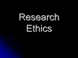 Research Ethics - NSCC NetID: Personal Web Space