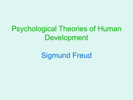 Psychological Theories of Human Development Sigmund Freud
