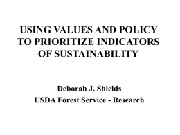 Using Values and Policy to Prioritize Indicators of Sustainability