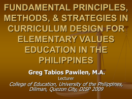 fundamental principles, methods, & strategies in curriculum design