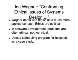 Ina Wagner: “Confronting Ethical Issues of Systems Design