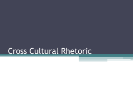 Cross Cultural Rhetoric