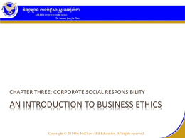 Ch. 6: Corp Social Responsibility