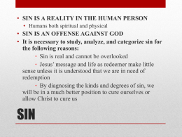 sin is a reality in the human person