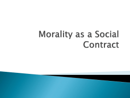 Morality as a Social Contract - The Richmond Philosophy Pages