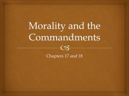 Morality and the Commandments