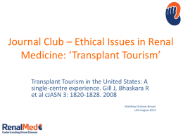 Transplant Tourism in the United States: A single-centre