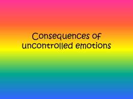 1 Consequences of uncontrolled emotions