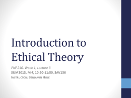 Introduction to Ethical Theory