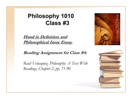Read Velasquez, Philosophy
