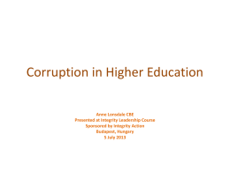 Corruption in Higher Education