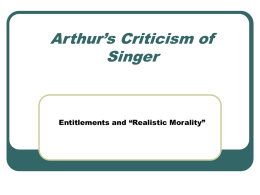 Arthur`s Criticism of Singer