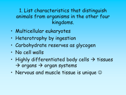 1. List characteristics that distinguish animals from