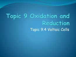 Topic 9.4 REDOX Voltaic Cells