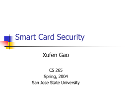 Smart Card Security - San Jose State University