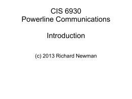 CIS 6930 Powerline Communications