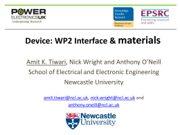 Device: WP2 Interface & materials