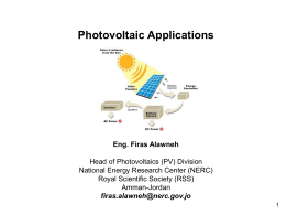 Photovoltaic Applications by Firas Alawneh