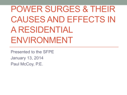 Power Surges Causes, and Effects in a Residential Environment