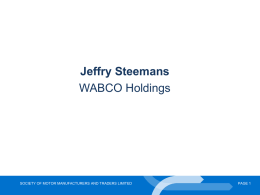 Jeffery Steemans – WABCO Holdings