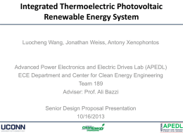 Integrated Thermoelectric Photovoltaic Renewable