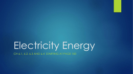 Electricity Energy - Ch 6 - TCC-Yr9