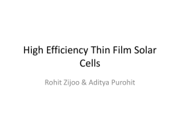 High Efficiency Thin Film Solar Cells