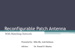 Reconfigurable Patch Antenna PowerPoint