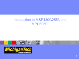 Introduction to MSP430