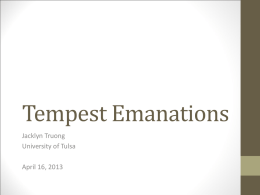 Tempest Attacks - The University of Tulsa