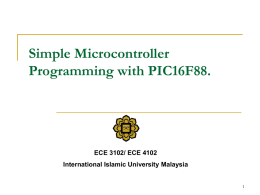 Introduction to Micro-Controller PIC16F88