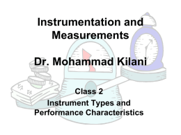 Instrument types and Performance Characteristics - UJ