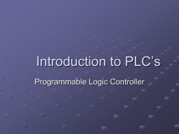 Introduction to PLC’s